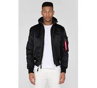 ALPHA INDUSTRIES MA-1 D-TEC SE - Chaqueta de aviador para hombre, color negro y gris negro/negro M