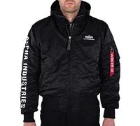ALPHA INDUSTRIES MA-1 D-TEC SE - Chaqueta de aviador para hombre, color negro y gris negro y blanco S