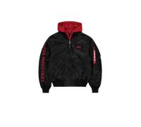 Alpha Industries MA-1 D-Tec Sleeve Embroidery Chaquetas bomber Talla L - Negro/Rojo