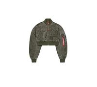 Alpha Industries MA-1 Vintage Cropped Light Bomber Chaqueta para mujer Dark Olive XL