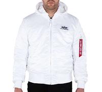 ALPHA INDUSTRIES MA-1 ZH Back Print Chaqueta, Blanco (White/Black-92), S para Hombre