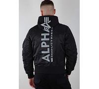 ALPHA INDUSTRIES MA-1 ZH Back Print Chaqueta, Negro (Black/Reflective-258), L para Hombre