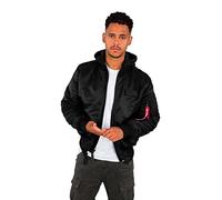 ALPHA INDUSTRIES MA-1 ZH Back Print Chaqueta, Negro (Black/Reflective-258), XL para Hombre
