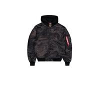 Alpha Industries MA-1 Zip Hood Back EMB Camo Chaqueta bomber para hombre Black Camo S