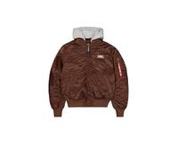 Alpha Industries MA-1 Zip Hood Backprint Bomber Chaqueta para hombre Powder Brown XXL