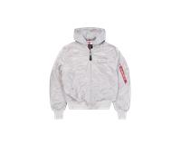 Alpha Industries MA-1 Zip Hood Backprint Chaquetas bomber Talla L - Gris