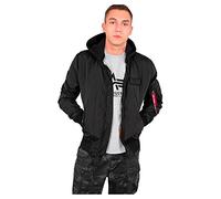 ALPHA INDUSTRIES Men Bomber Jacket MA-1 TT Hood, Talla:L, Color:Black/Black