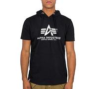 ALPHA INDUSTRIES Men T-Shirt Basic Hooded, Talla:XS, Color:Black
