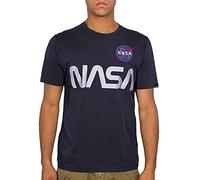 ALPHA INDUSTRIES NASA Reflective T Camiseta, Azul (Rep.Blue-07), S para Hombre
