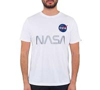 ALPHA INDUSTRIES NASA Reflective T Camiseta, Blanco (White-09), M para Hombre