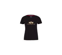 Alpha Industries New Basic Big Logo Foil Print T-Shirt Camisetas Talla S - Negro/Oro