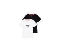 Alpha Industries New Basic Big Logo T-Shirt 2 Pack Camisetas Talla M - Negro/Blanco