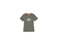 ALPHA INDUSTRIES New Basic T Camiseta, Verde (Dark Olive-142), S para Mujer