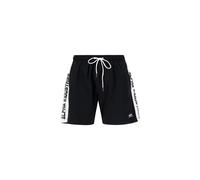 Alpha Industries Printed Stripe Swimshort Pantalones y shorts Talla L - Negro/Blanco