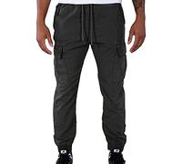 ALPHA INDUSTRIES Ripstop Pantalones, Gris (Greyblack-136), L para Hombre