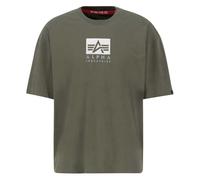 Alpha Industries Satin Logo T Camiseta, Dark Olive, XL para Hombre