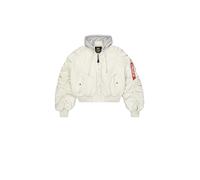Alpha Industries Short Hooded Light Bomber Chaqueta para mujer Stone S