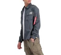 Alpha Industries Sobrecamisa militar urbana para hombre Vintage Grey