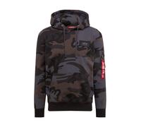 ALPHA INDUSTRIES Back Print Camo Sudadera, Multicolor (Black Camo-125), L para Hombre
