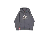 Alpha Industries Basic Big Logo Zip Hoodie Sudaderas con capucha Talla S - Gris oscuro