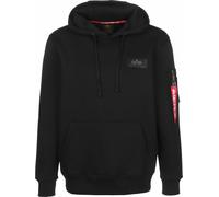 Alpha Industries Backprint Camo Print Hoodie Sudaderas con capucha Talla L - Negro/Woodland Camuflaje