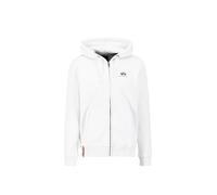 ALPHA INDUSTRIES Sudadera con Capucha para Hombre con Logotipo pequeño y Cremallera, Blanco, S