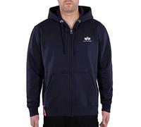 Alpha Industries Sudadera con Capucha para Hombre con Logotipo pequeño y Cremallera, Rep. Color Azul., XL