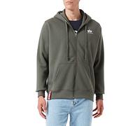 Alpha Industries Basic Sudadera con cremallera, verde, tamaño M para Hombres