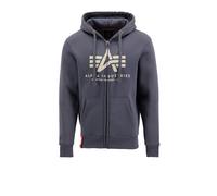 ALPHA INDUSTRIES Sudadera con cremallera crema / gris, Talla XL