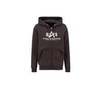 ALPHA INDUSTRIES Sudadera con cremallera marrón / offwhite, Talla M