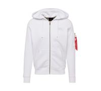 ALPHA INDUSTRIES Back Print Zip Sudadera, Blanco (White-09), L para Hombre