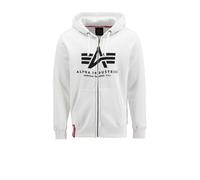 ALPHA INDUSTRIES Sudadera con cremallera negro / blanco, Talla M