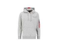 ALPHA INDUSTRIES Sudadera 'Red Stripe' gris moteado / rojo fuego / blanco XS gris moteado / rojo fuego / blanco