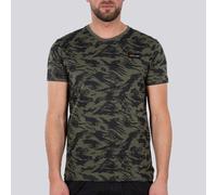 Alpha Industries Tactical Camo T Brushstroke Camiseta, negro-verde, tamaño M para Hombres