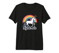 Alpha Male Rainbow Unicorn Weird Alpha Male Meme Pink Camiseta Premium