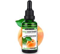 ALPHA POWER FOOD®: Stevia líquida natural - Stevia Gotas de albaricoque, Edulcorante natural, sustituto del azúcar con sabor - sin azúcar & calorías