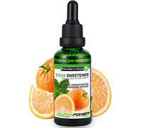 ALPHA POWER FOOD®: Stevia líquida natural - Stevia Gotas de jugo de naranja, Edulcorante natural, sustituto del azúcar con sabor - sin azúcar & calorías