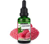 ALPHA POWER FOOD®: Stevia líquida natural - Stevia Gotas de jugosas frambuesas, Edulcorante natural, sustituto del azúcar con sabor - sin azúcar & calorías