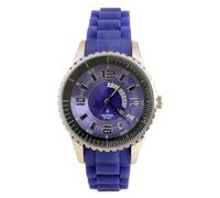 Alpha Saphir 231C - Reloj analógico de Cuarzo Unisex con Correa de Caucho, Color Azul