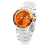 Alpha Saphir 249H - Reloj analógico de mujer de cuarzo con correa de goma blanca - sumergible a 50 metros