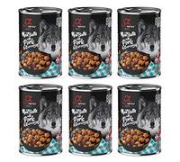 ALPHA SPIRIT - Comida Húmeda para Perros de Cerdo y Alcaravea en ALBONDIGAS. Pack de 6 Unidades. 400 gr Cada Lata | ANIMALUJOS