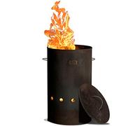 Alpha Stoke - Barril de Fuego Industrial Acero Corten y Acero Inoxidable - Tamaño L y XL jardín, terraza y balcón - Este Barril es más Duradero y Grande Que la mayoría de los pozos de Fuego