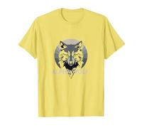 Alpha Wolf: depredador Feroz con Ojos Amarillos penetrantes Camiseta, Hombre, Limón, M