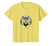 Alpha Wolf: depredador Feroz con Ojos Amarillos penetrantes Camiseta, Niños, Limón, 3 años