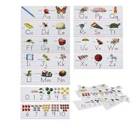 Alphabet Bulletin Board Set - 15.94 Inch Educational Letter Display | Paper Learning Posters - Bright Colourful Cards for Early Literacy Learning in Classroom Homeschool Nursery or Bedroom Use