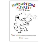 Alphabet Handwriting and Coloring Pages A-Z _ Letter Tracing Worksheets for Preschool & Kindergarten: Letter Tracing Practice Worksheets with Fun ... Preschool, Kindergarten, and Toddlers (A-Z)