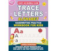 Alphabet Handwriting Practice Work Book Kids Ages 3-5 years (Bubble Gum)