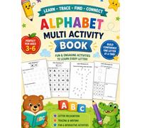 Alphabet Multi Activity Book Tracing Dot To Dot Find The Letter: Circle The Letters Preschool Kindergarten Learning