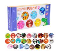 Alphabet Puzzle, Number Jigsaw, Toddler Learning Toy, Double-Sided Matching Game, Educational Spelling & Counting Puzzle, for Kids Classroom, Homeschool, Early Learning