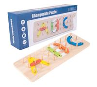 Alphabet Puzzle, Stacking Number Wooden Shape Puzzles, Color Matching Building Pegboard For Motor Skill Kids Girls Play Birthday Christmas Classroom